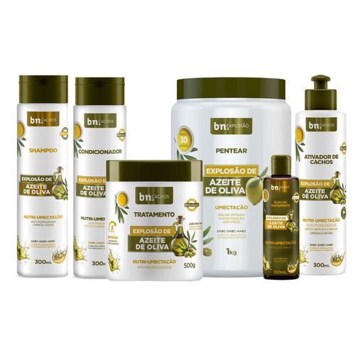 Kit Linha Completa Explosão de Azeite de Oliva | bn.Cachos